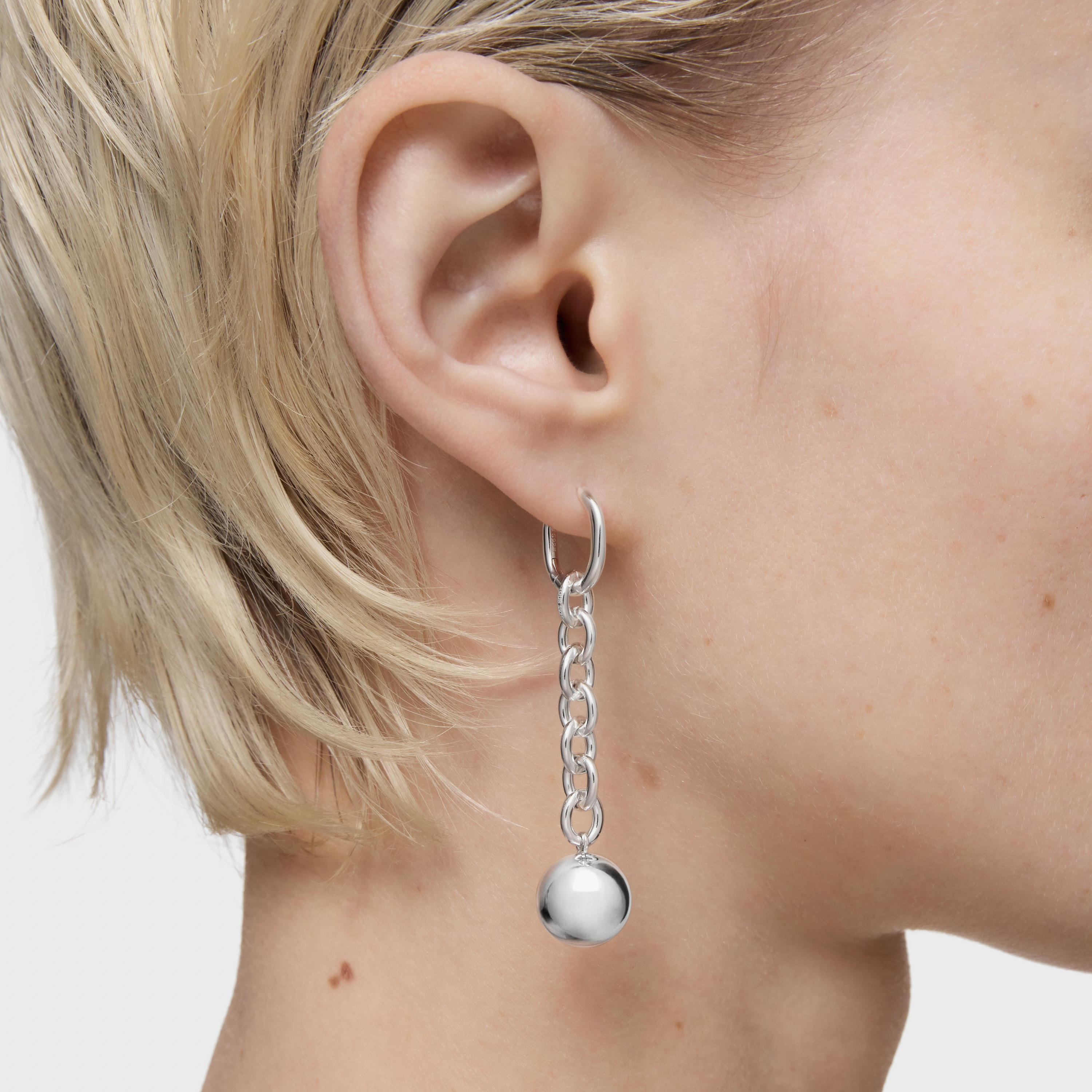 Long silver Earrings Plump