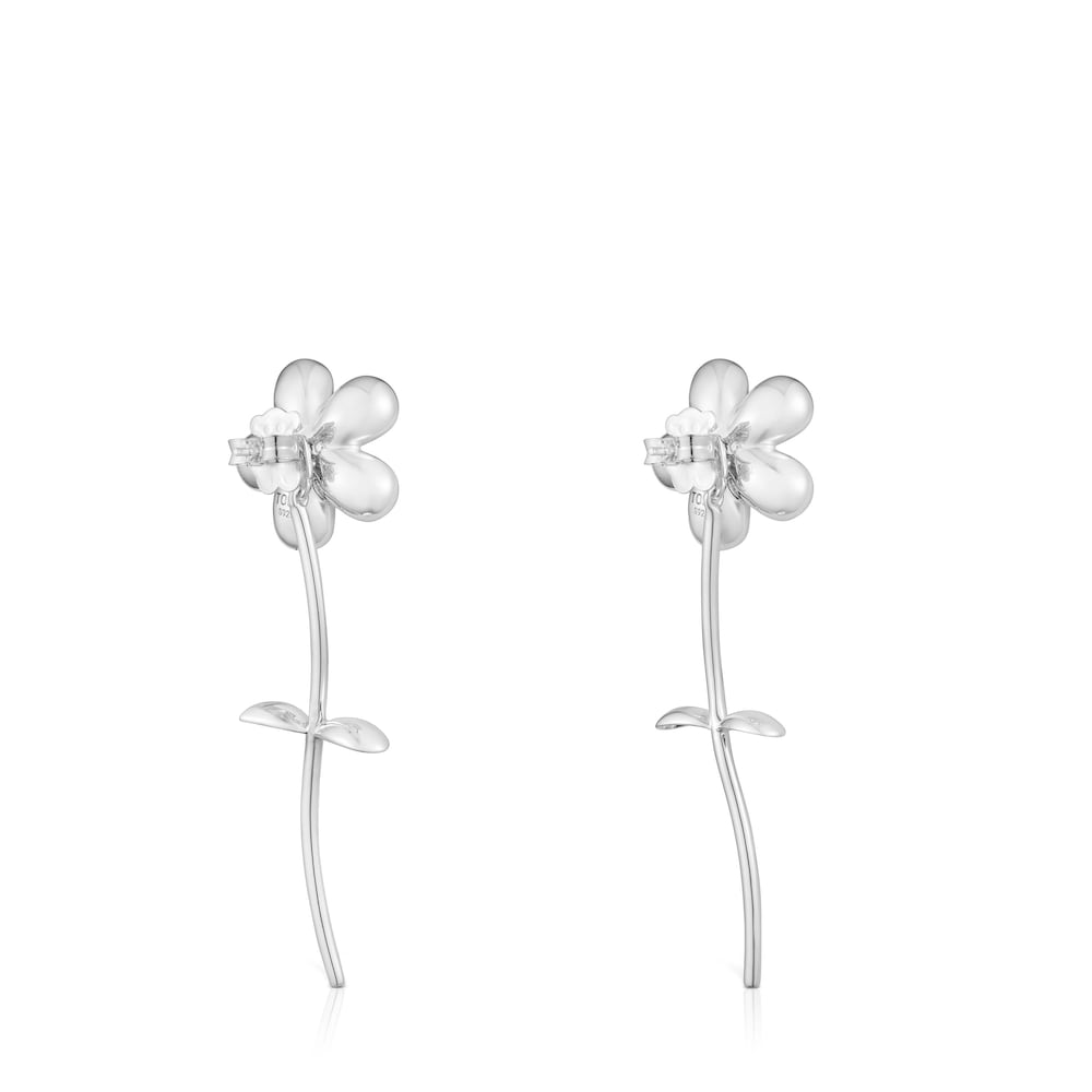 Long two-tone flower Earrings Daisy Long two-tone flower Earrings Daisy