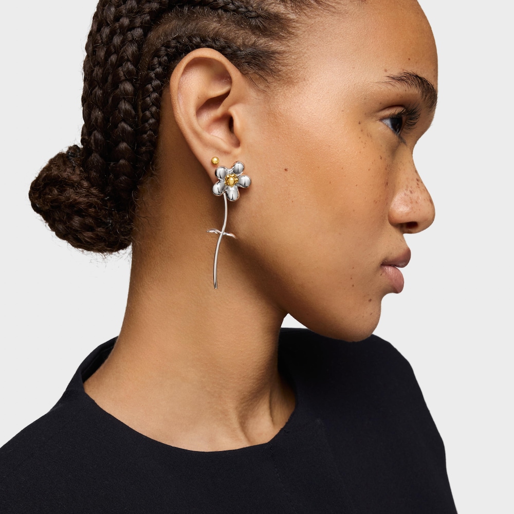 Long two-tone flower Earrings Daisy Long two-tone flower Earrings Daisy