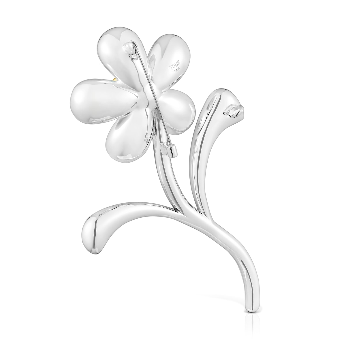 Two-tone flower Brooch with cultured pearl Daisy