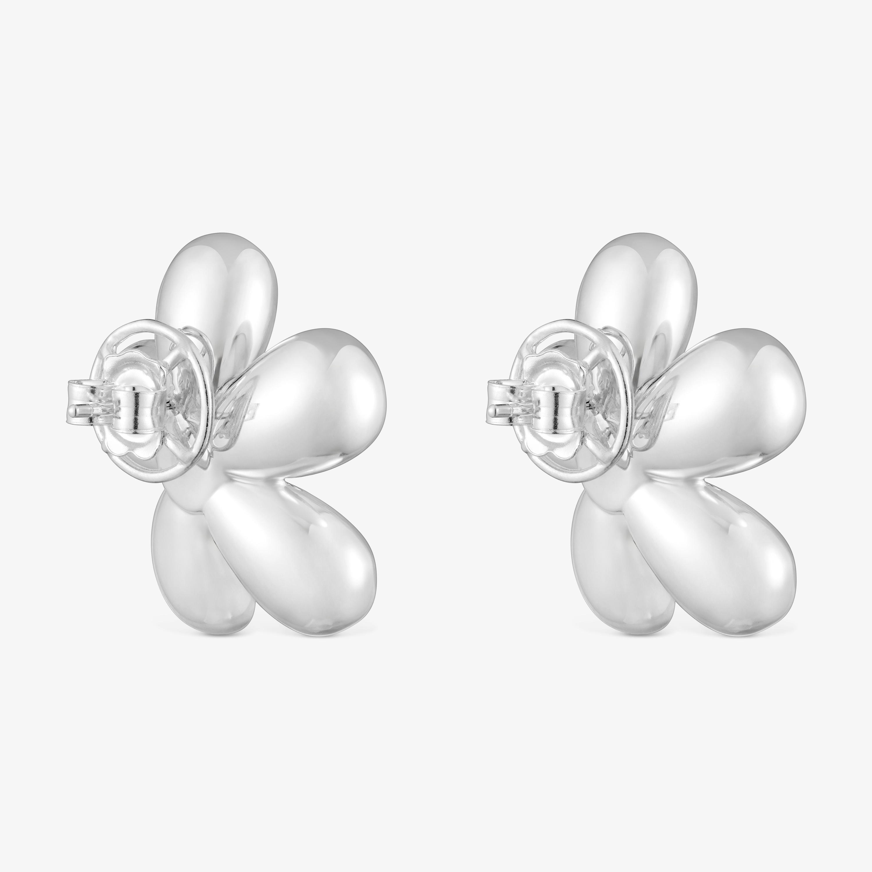 Two-tone flower Earrings with 27 mm cultured pearls Daisy