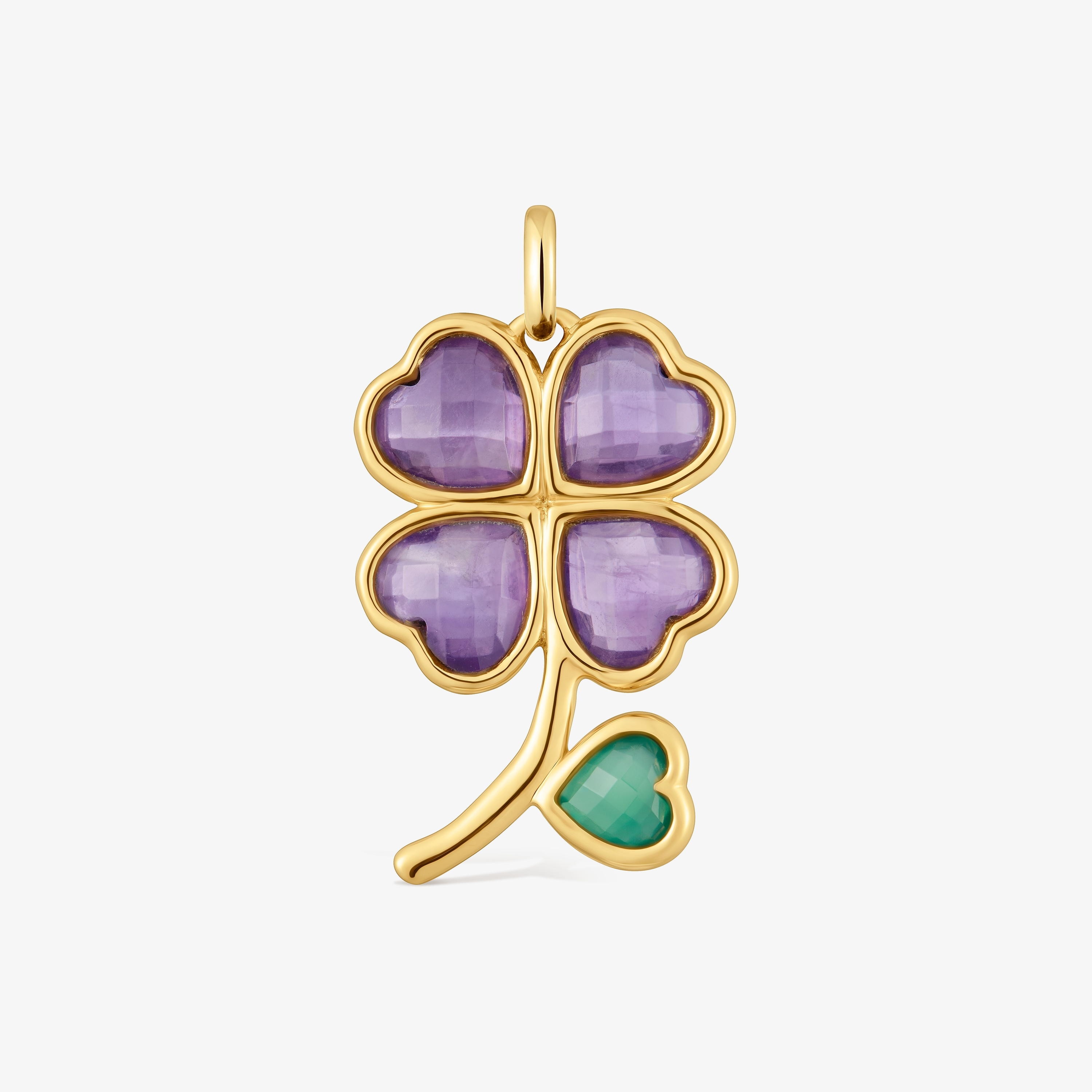 Pendant with 18K gold vermeil and gemstones Daisy