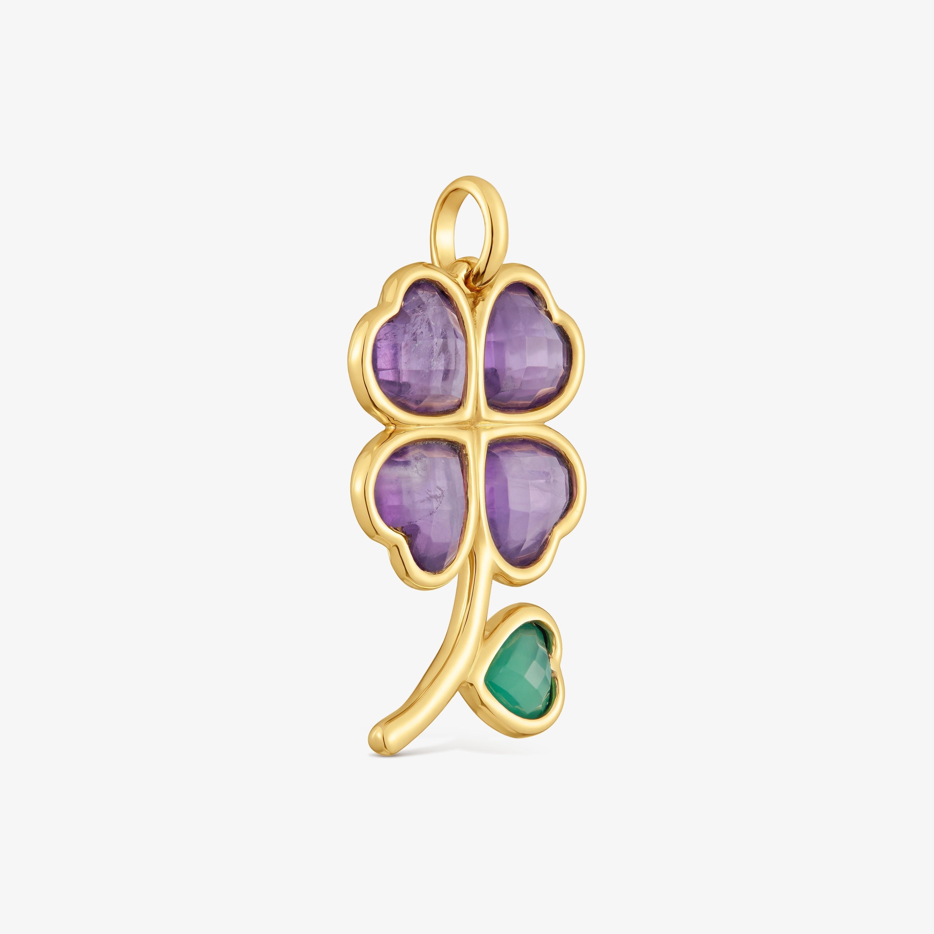 Pendant with 18K gold vermeil and gemstones Daisy