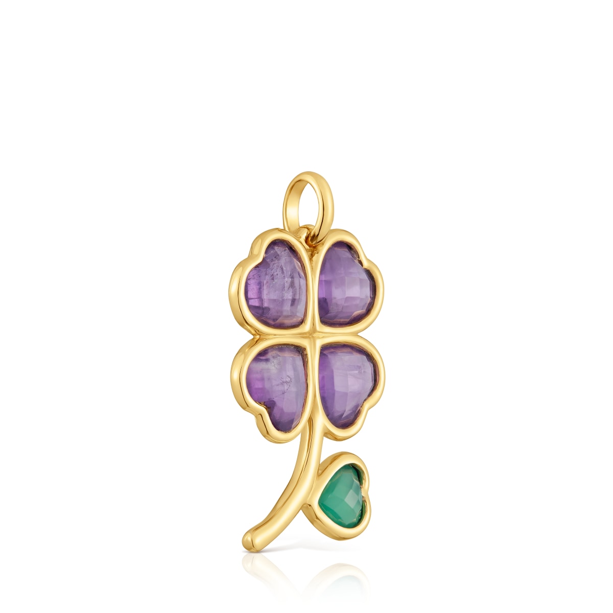 Pendant with 18kt gold plating over silver and gemstones Daisy