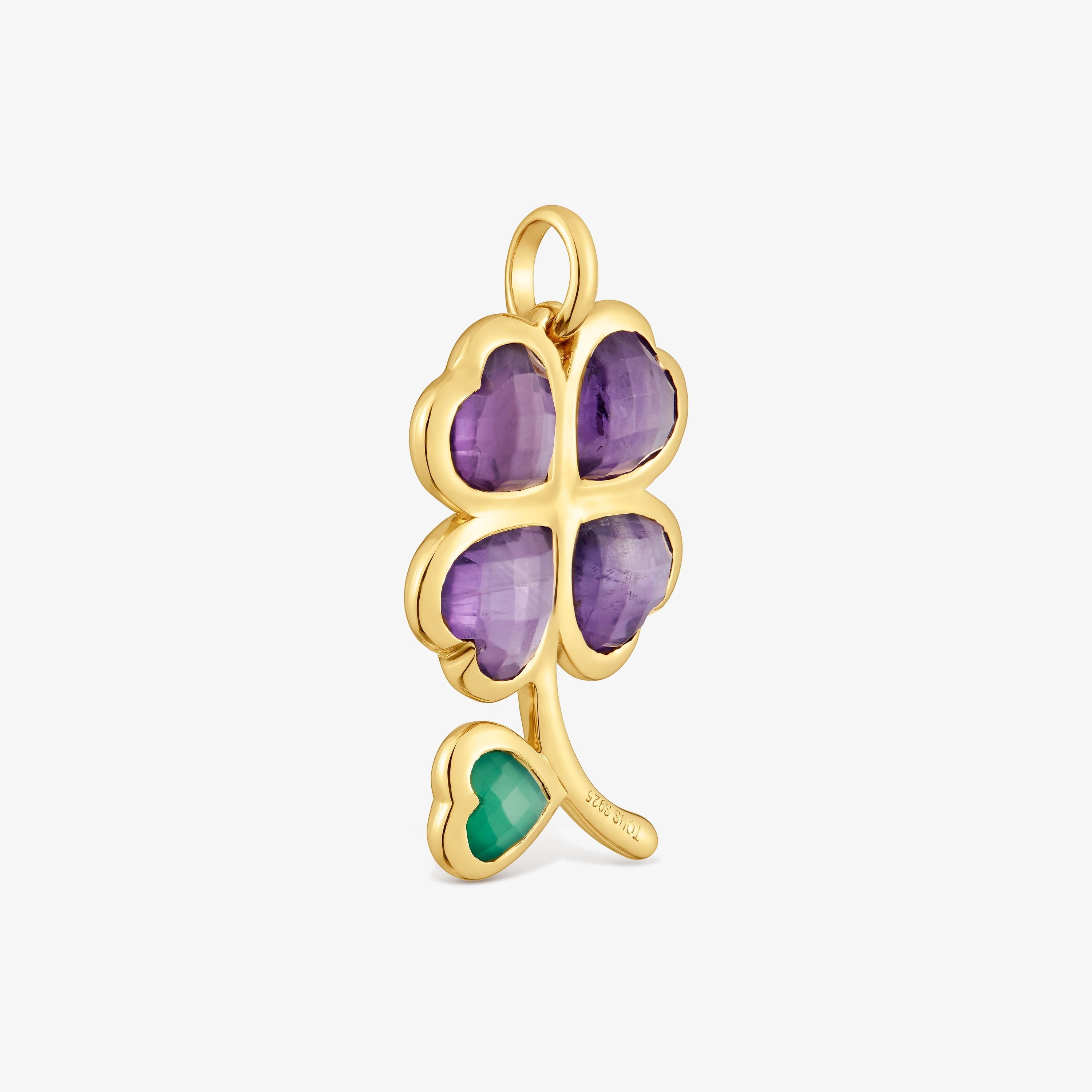 Pendant with 18K gold vermeil and gemstones Daisy
