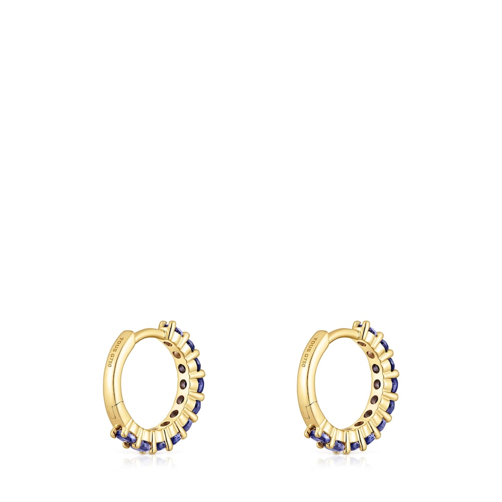 Pendientes aro de oro y iolitas Daisy Pendientes aro de oro y iolitas Daisy