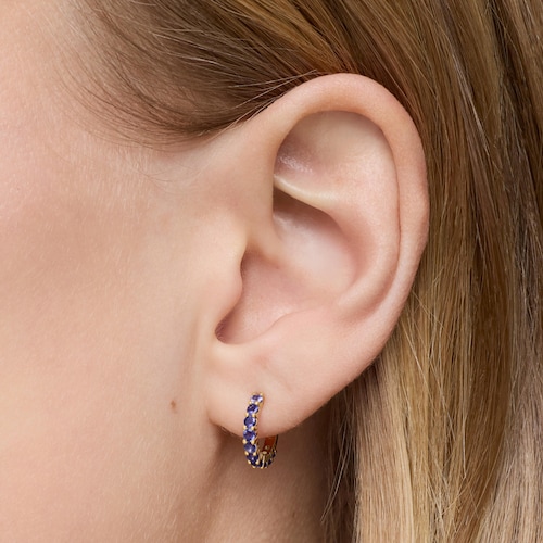 Pendientes aro de oro y iolitas Daisy