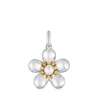 Two-tone flower Pendant with cultured pearl Daisy