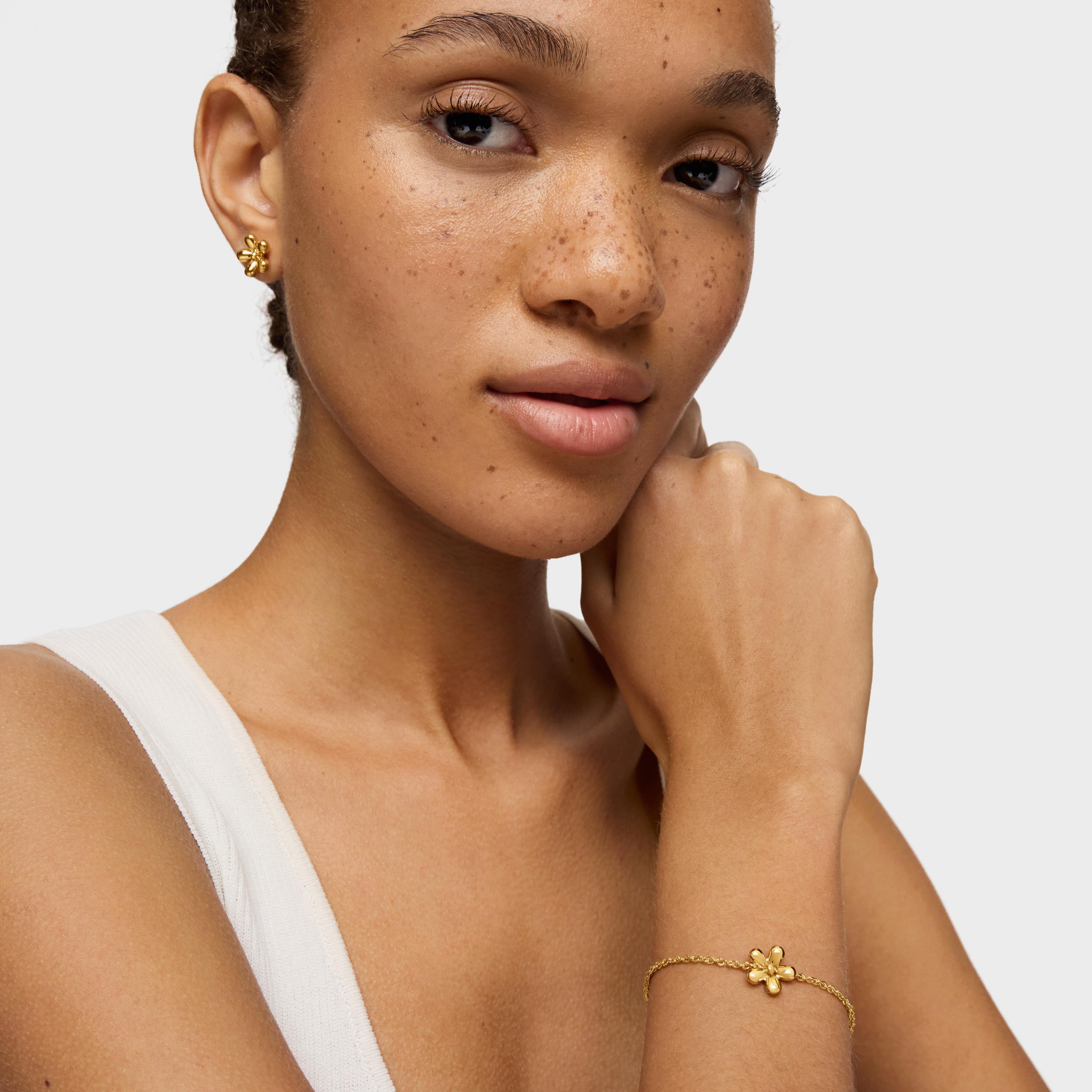 Chain bracelet with 18K gold vermeil Daisy