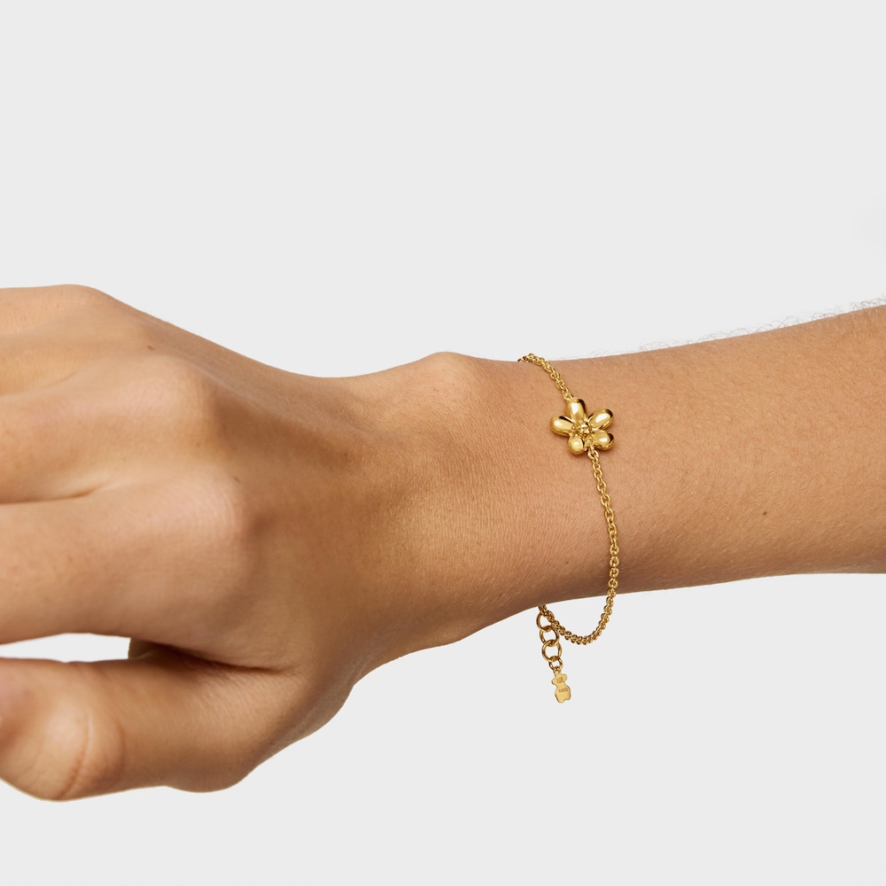 Pulsera cadena con baño de oro de 18 kt sobre plata Daisy image number 5