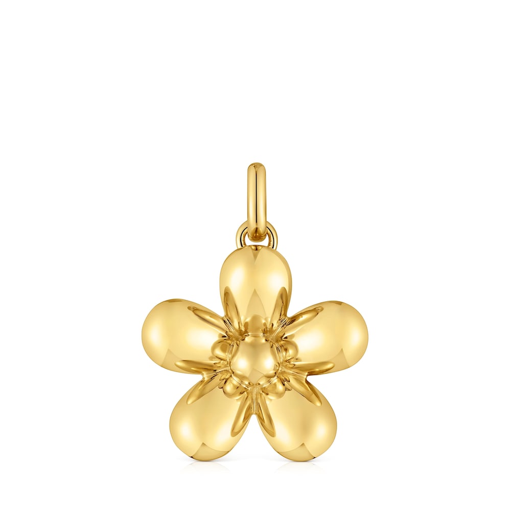 Colgante flor con baño de oro de 18 kt sobre plata Daisy image number 0