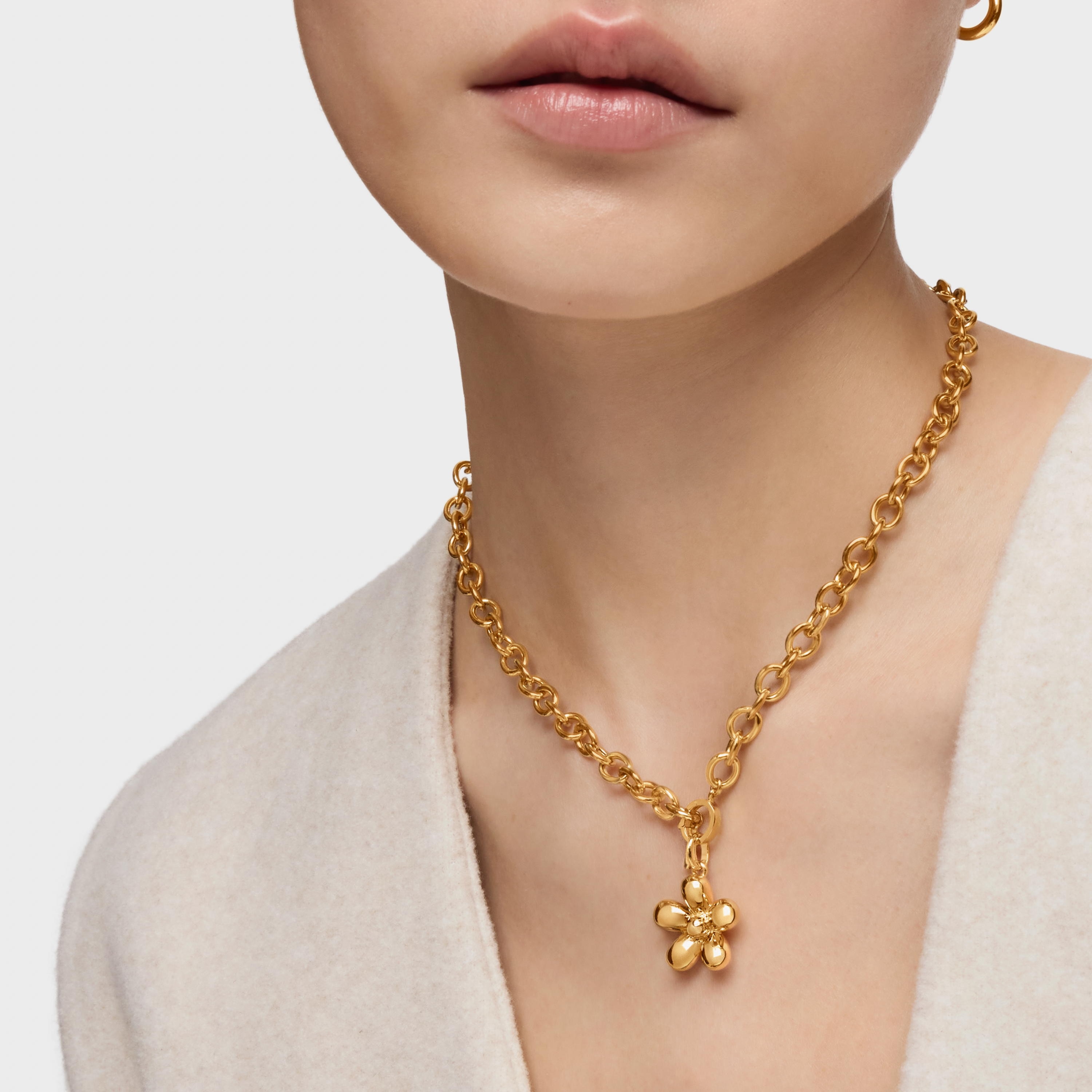 Flower Pendant with 18K gold vermeil Daisy