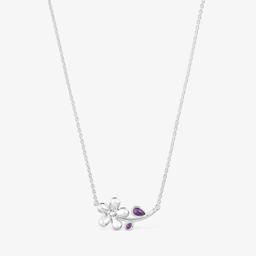 Collar corto de plata y amatista Daisy