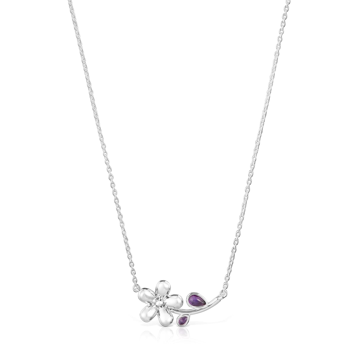 Tous - Collar Corto De Plata Y Amatista Daisy - Plateado