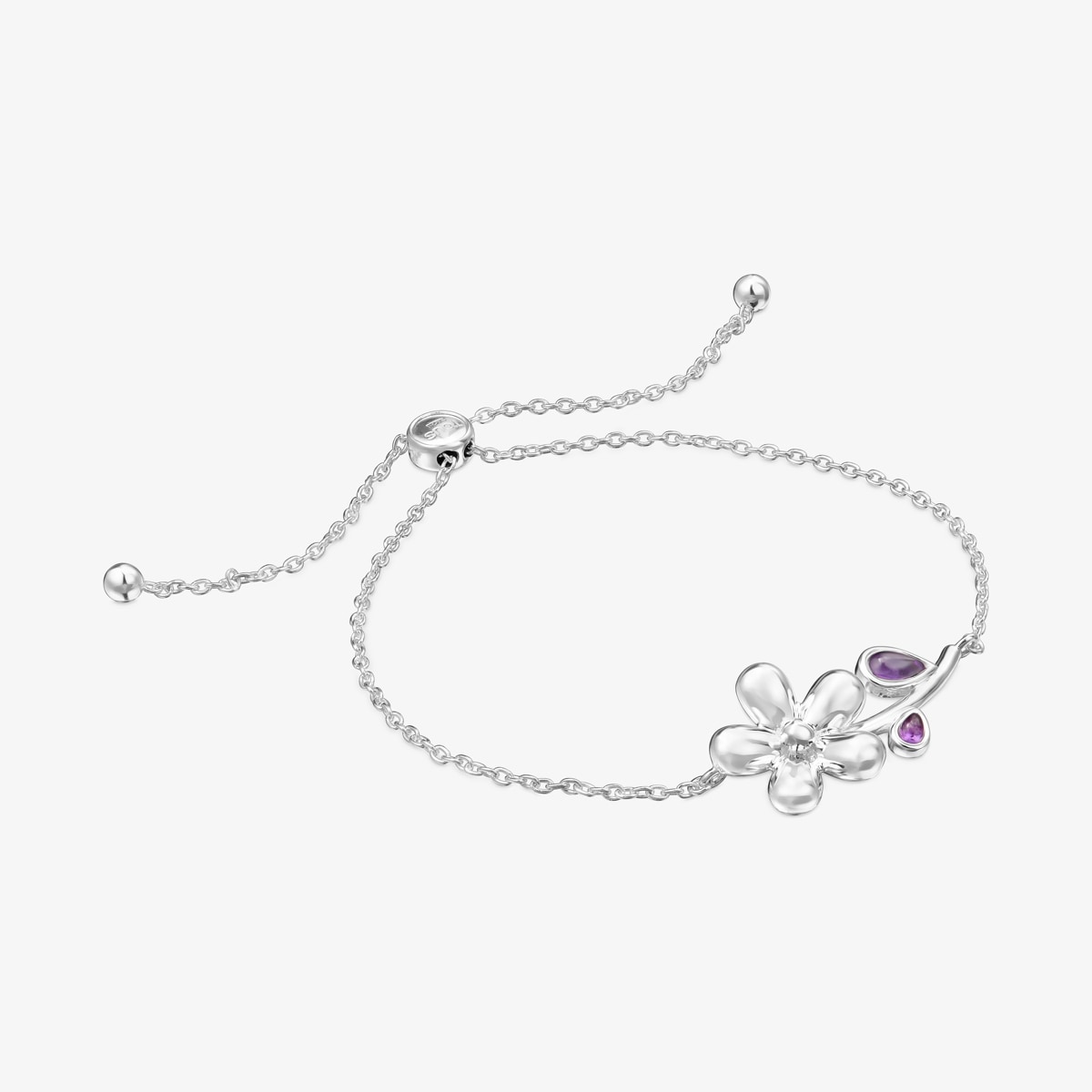 Kettenarmband Daisy Aus Silber Mit Amethyst
