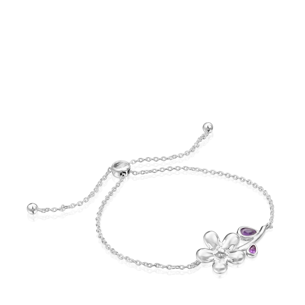 Pulsera cadena de plata y amatista Daisy Pulsera cadena de plata y amatista Daisy