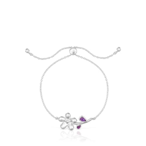 Pulsera cadena de plata y amatista Daisy