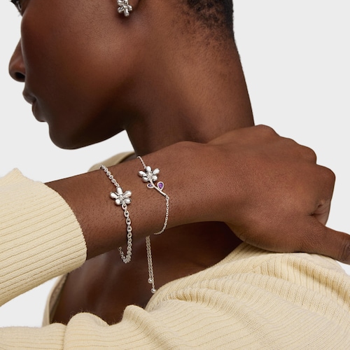 Pulsera cadena de plata y amatista Daisy