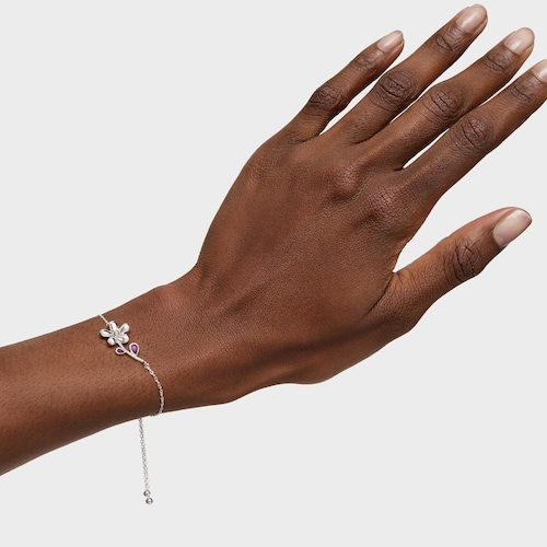 Pulsera cadena de plata y amatista Daisy