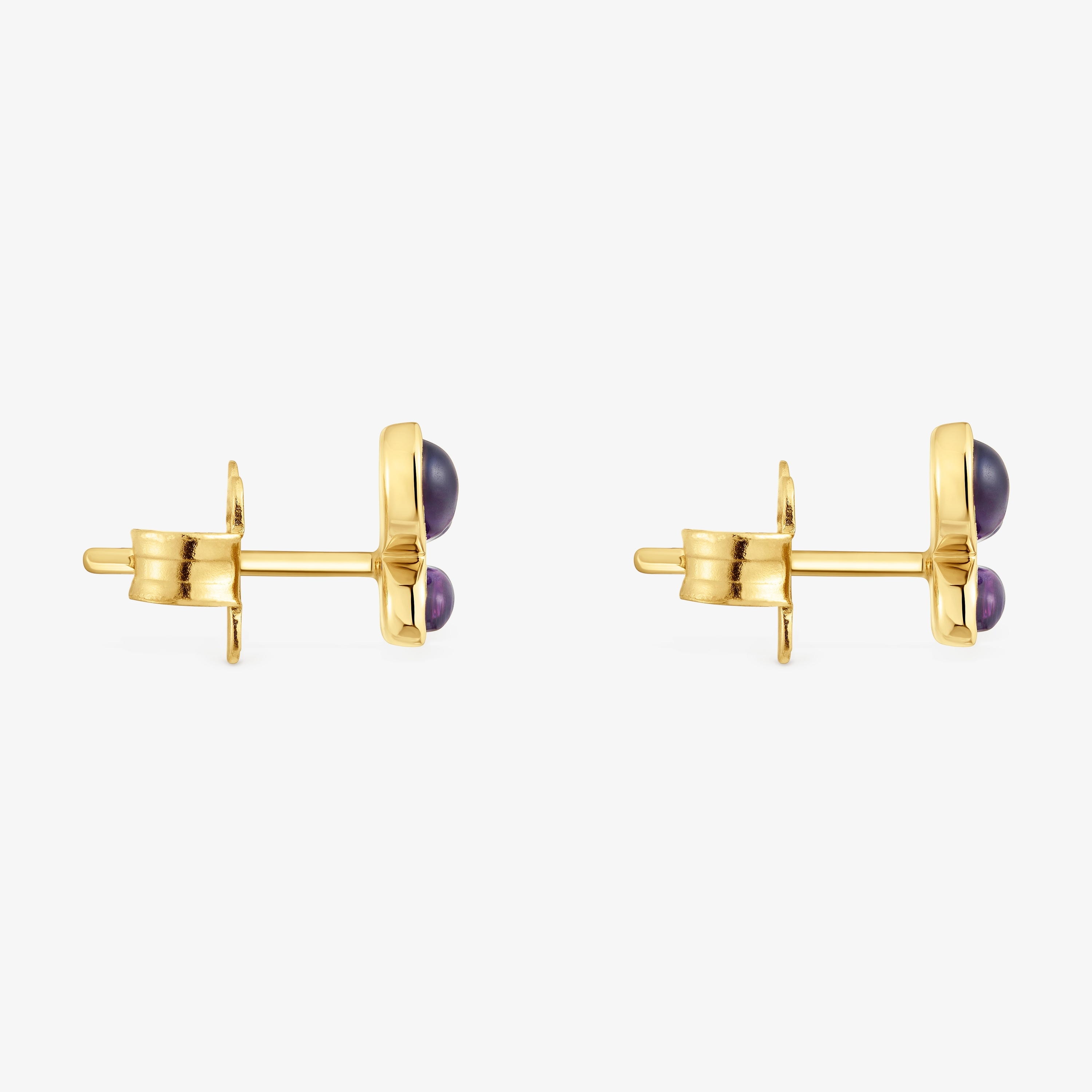 Earrings with 18K gold vermeil and amethyst Daisy