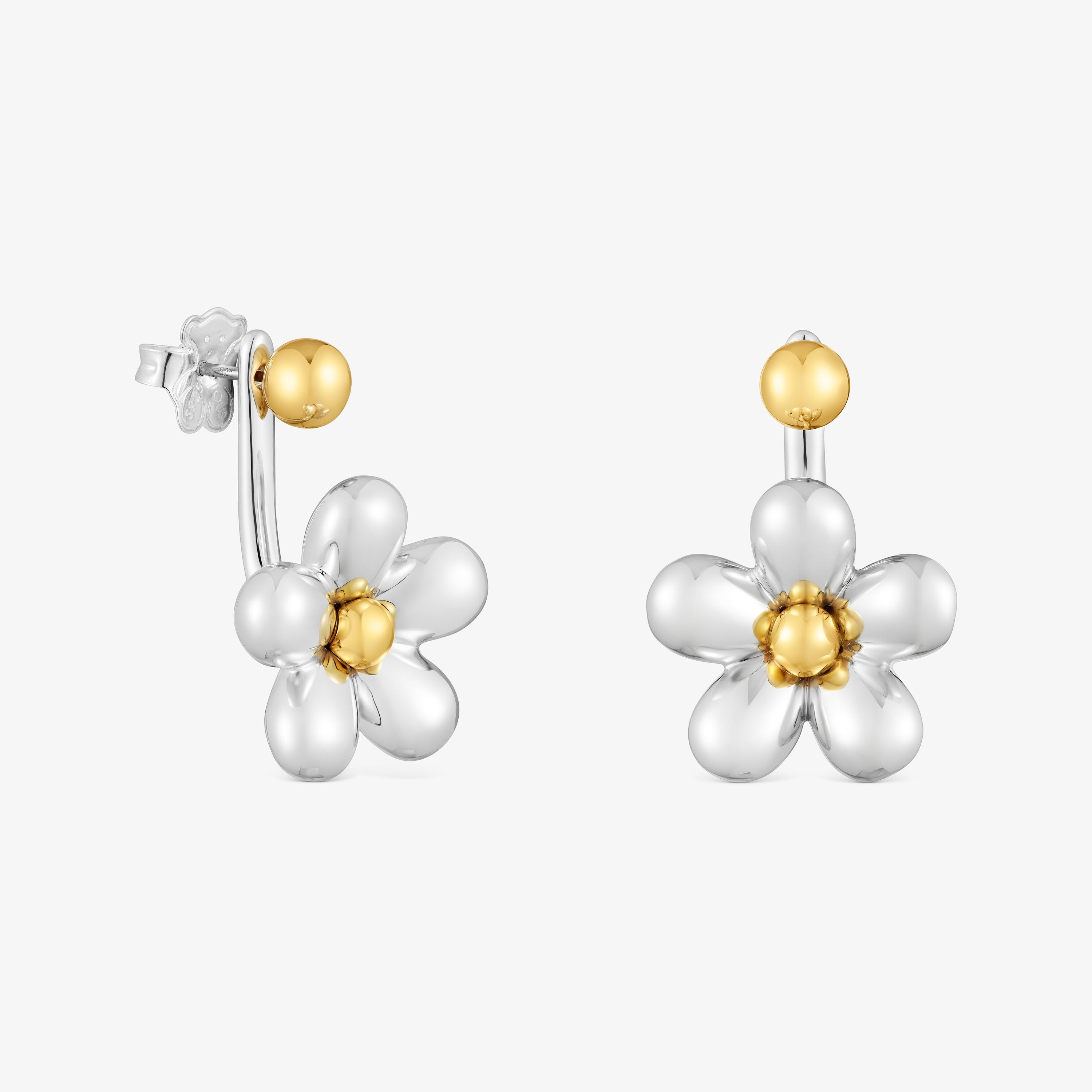 Short two-tone flower Earrings Daisy