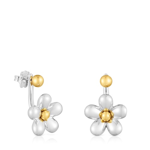 Short two-tone flower Earrings Daisy