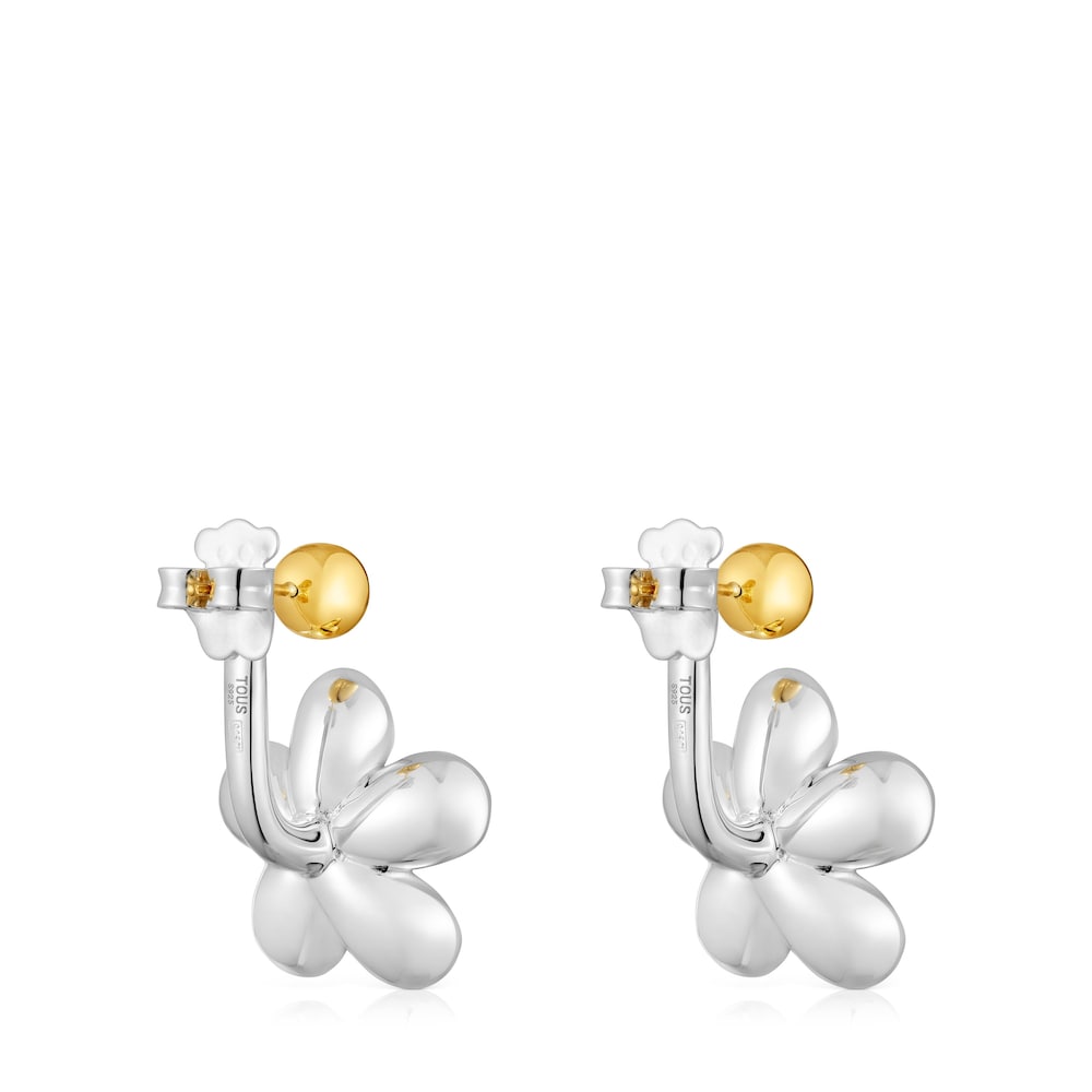 Pendientes cortos flor bicolor Daisy image number 2