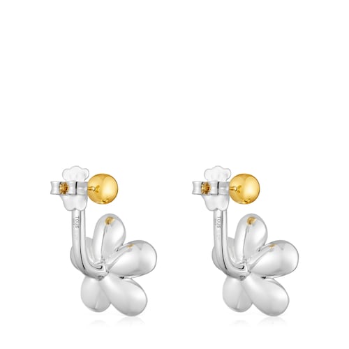 Short two-tone flower Earrings Daisy