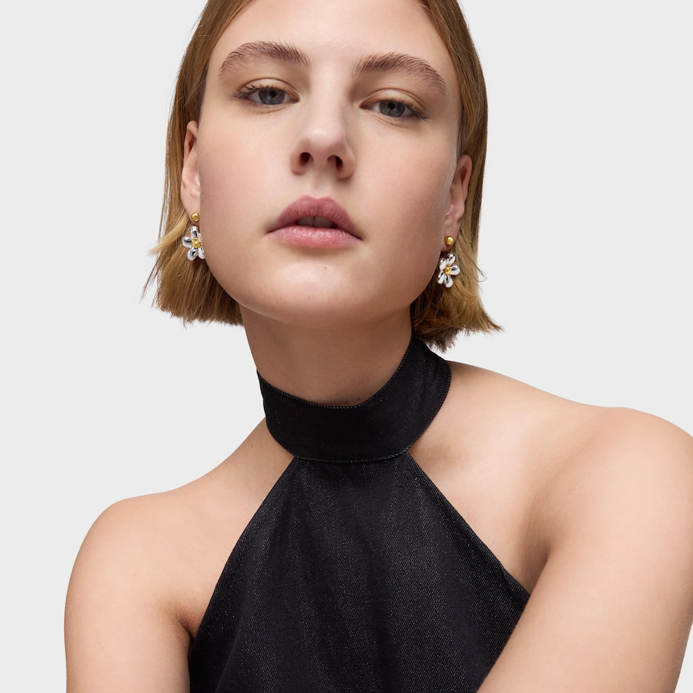 Short two-tone flower Earrings Daisy