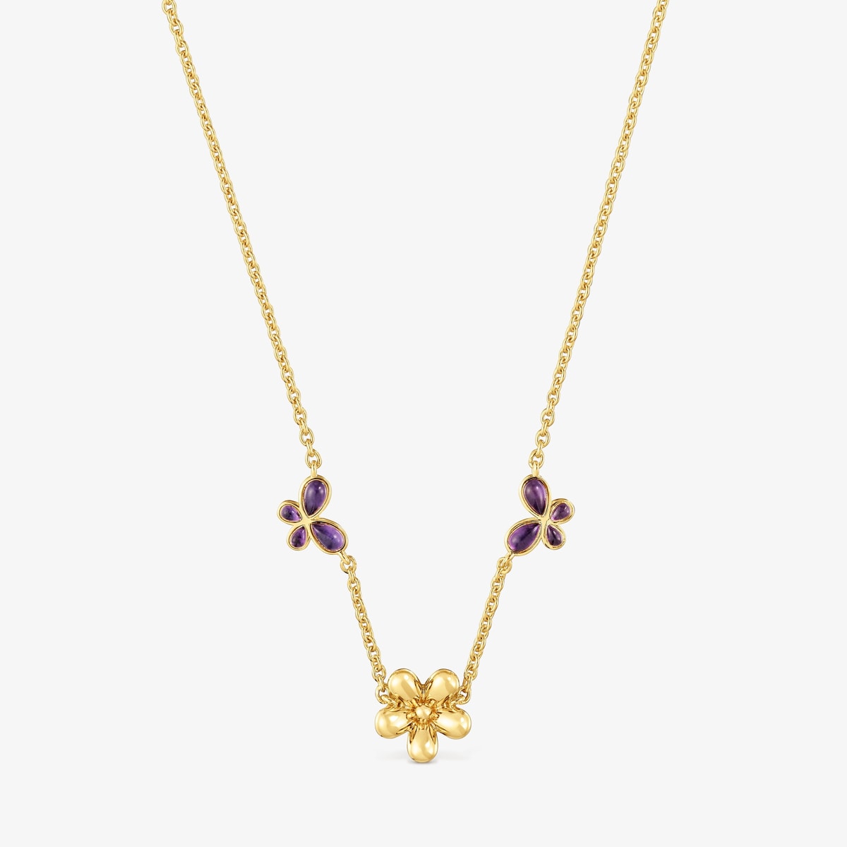 Tous - Collar Corto Con Baño De Oro De 18 Kt Sobre Plata Y Amatista Daisy - Lila