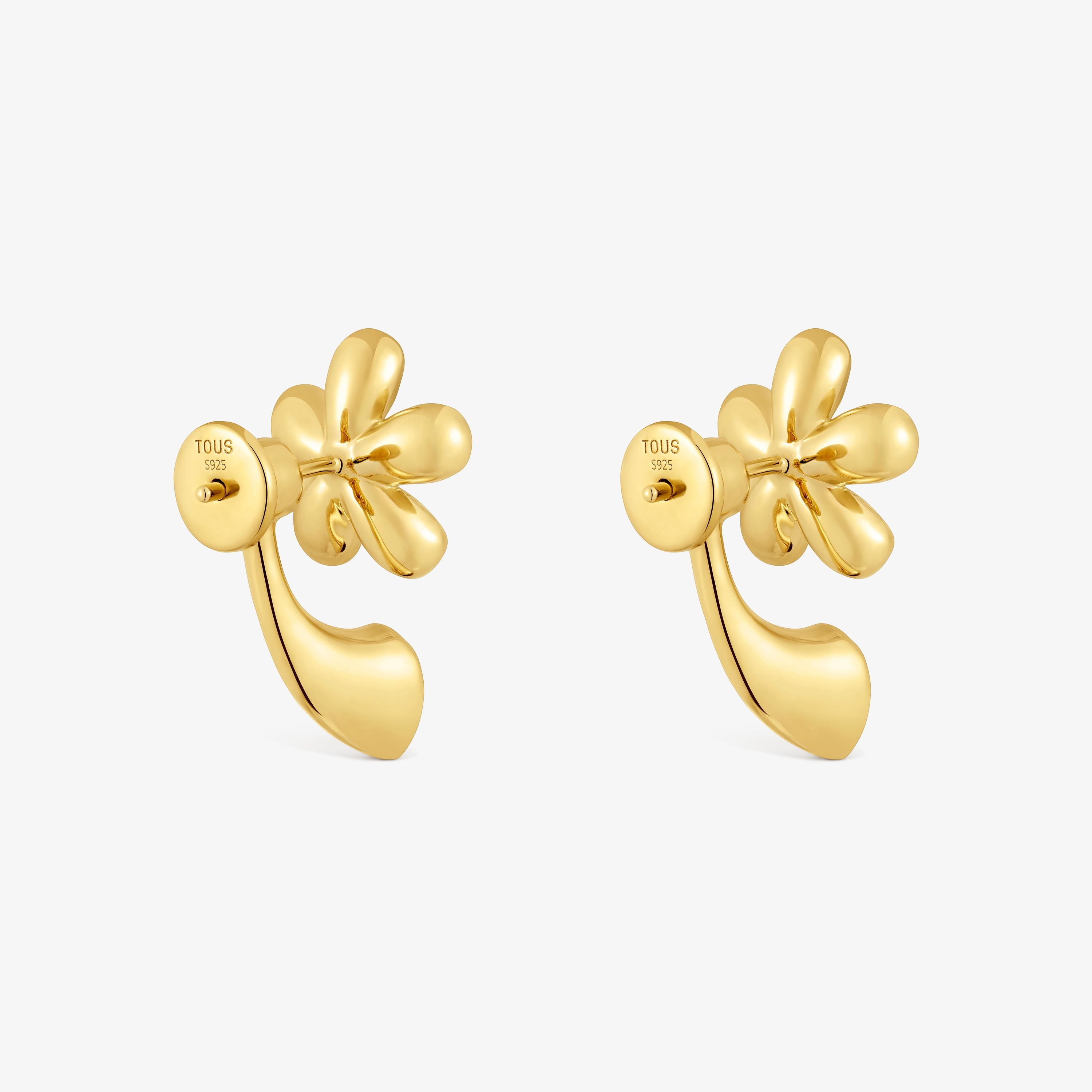Flower Earrings with 18kt gold plating over silver and amethyst Daisy