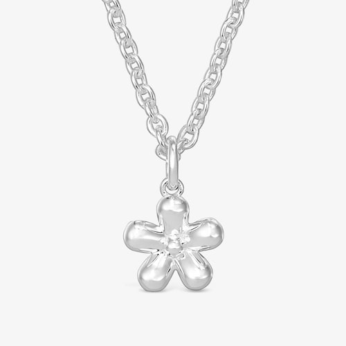 Colar curto flor em prata Daisy