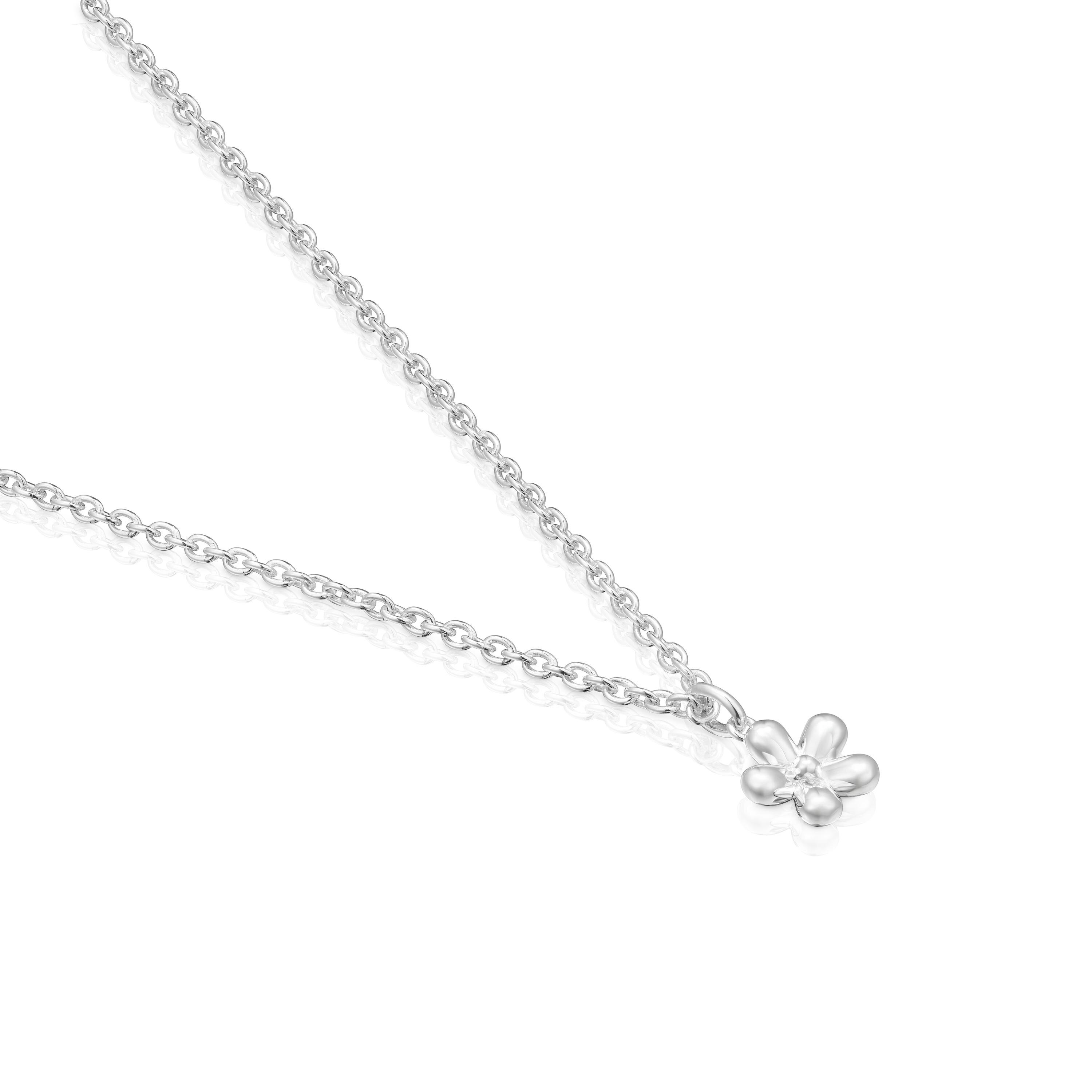 Short silver flower Necklace Daisy