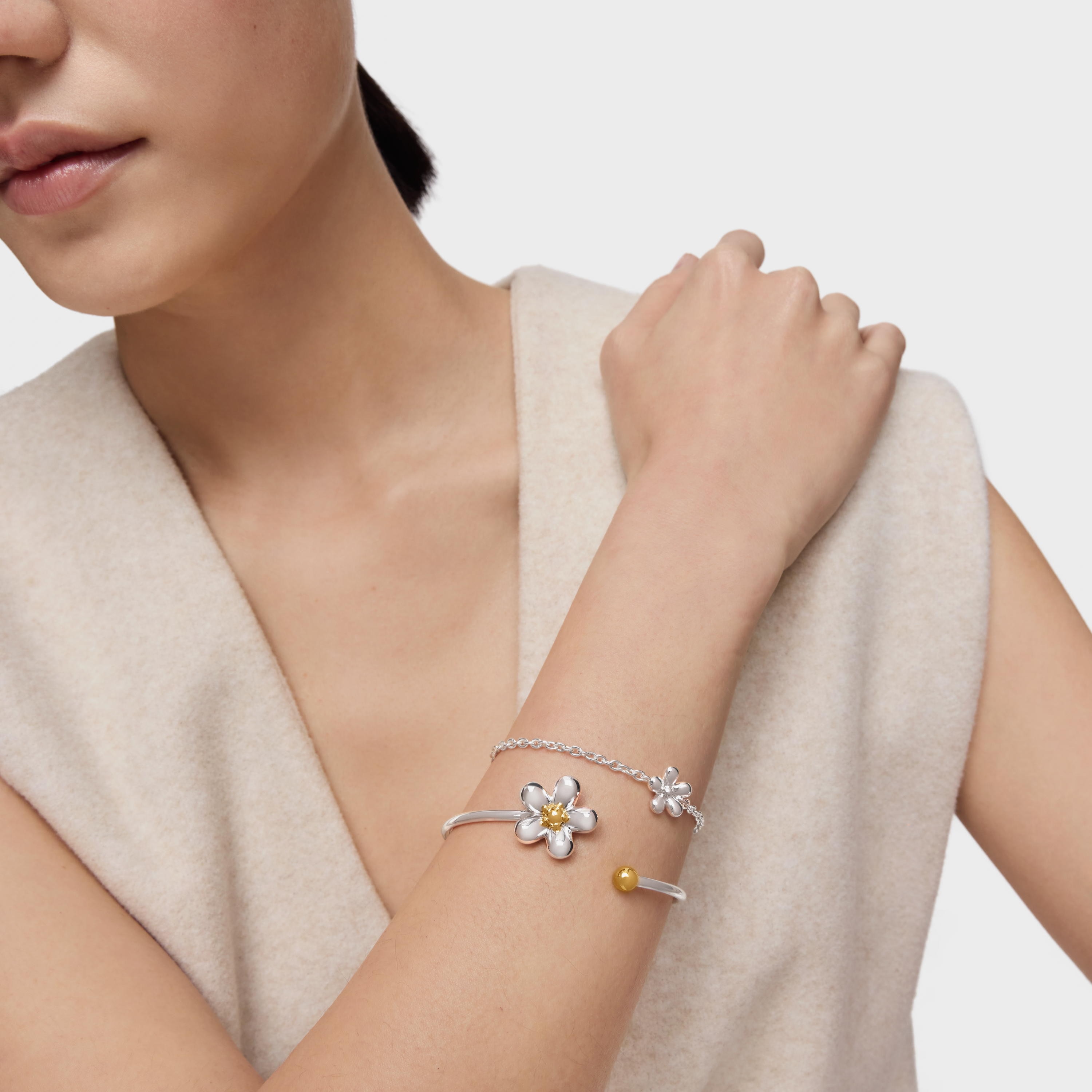 Silver Chain bracelet Daisy