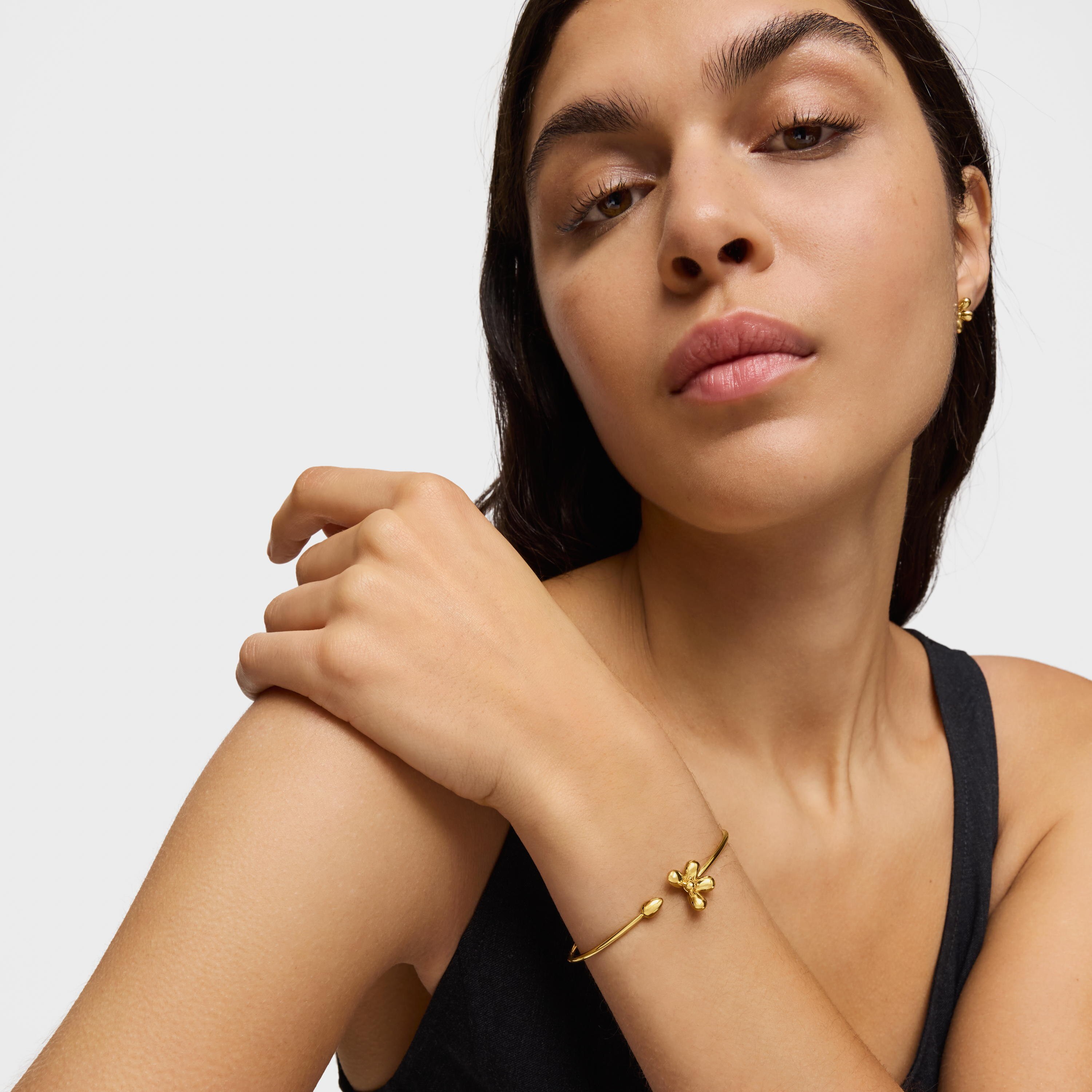 Bangle with 18K gold vermeil Daisy