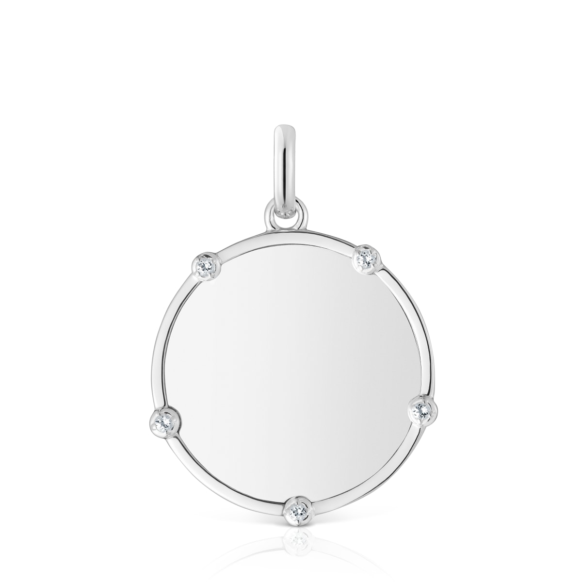 Silver medallion Pendant with topazes TOUS Basics