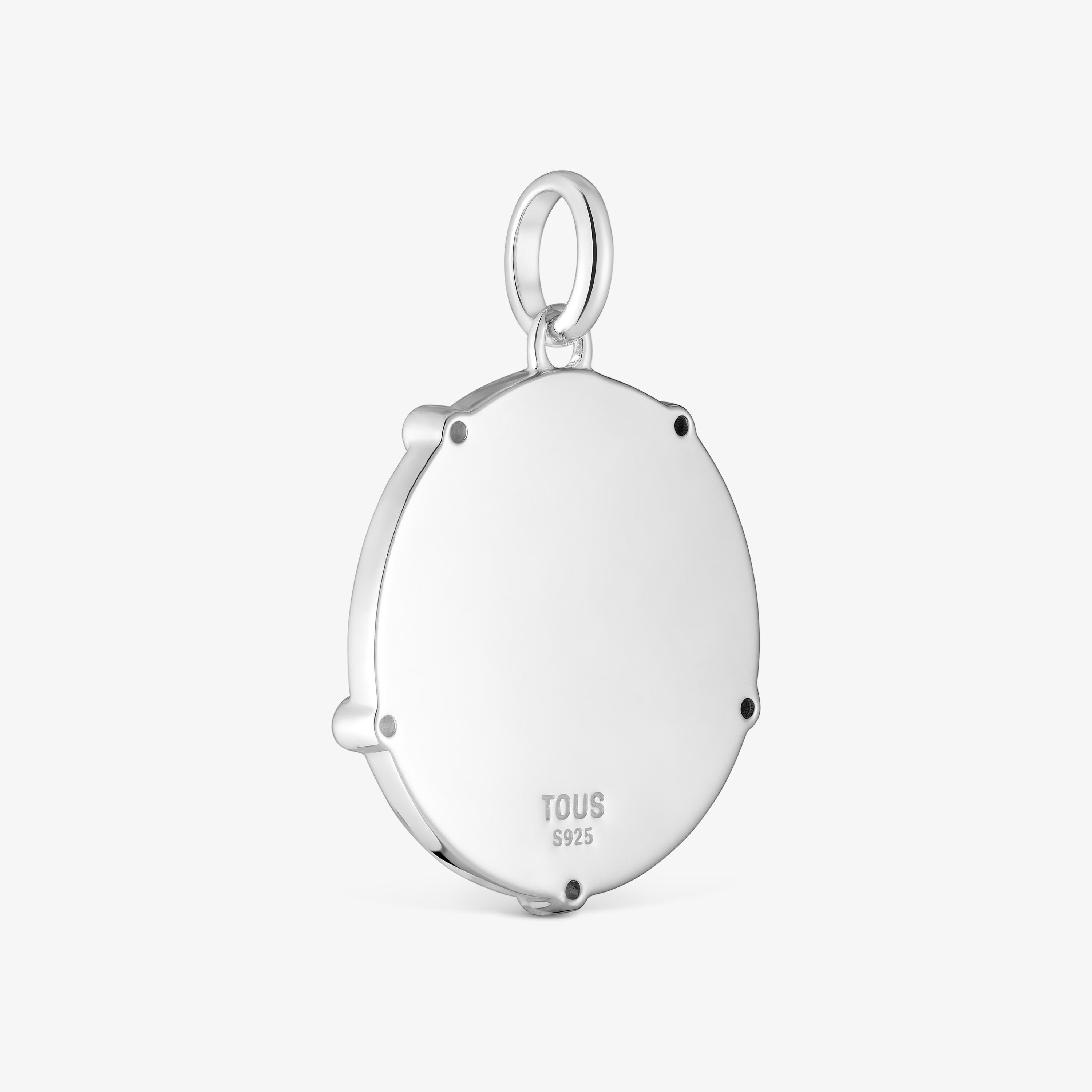 Silver medallion Pendant with topazes TOUS Basics