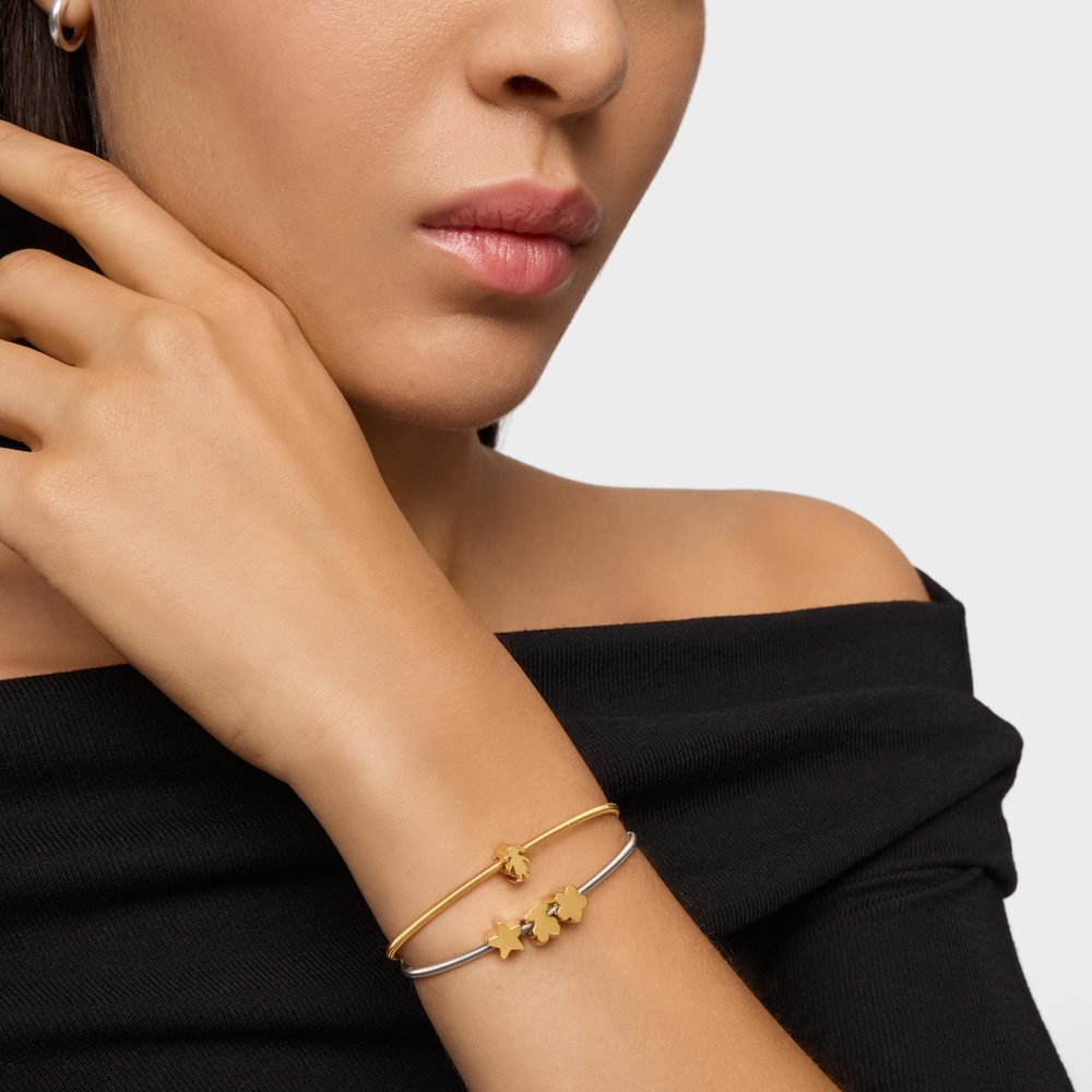 7 mm Pr&iacute;vesok TOUS Basics zo striebra pozl&aacute;ten&eacute;ho 18 kt zlatom s dievčensk&yacute;m mot&iacute;vom