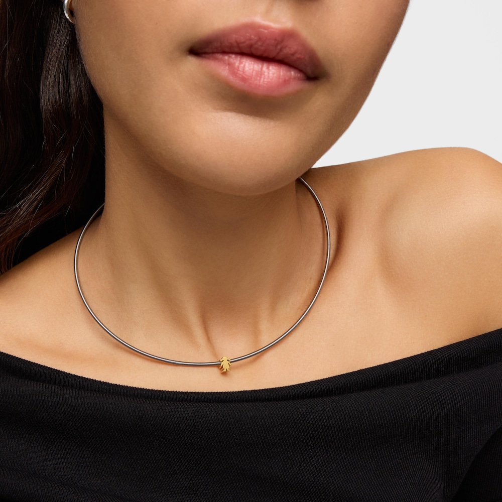 7 mm Pr&iacute;vesok TOUS Basics zo striebra pozl&aacute;ten&eacute;ho 18 kt zlatom s dievčensk&yacute;m mot&iacute;vom