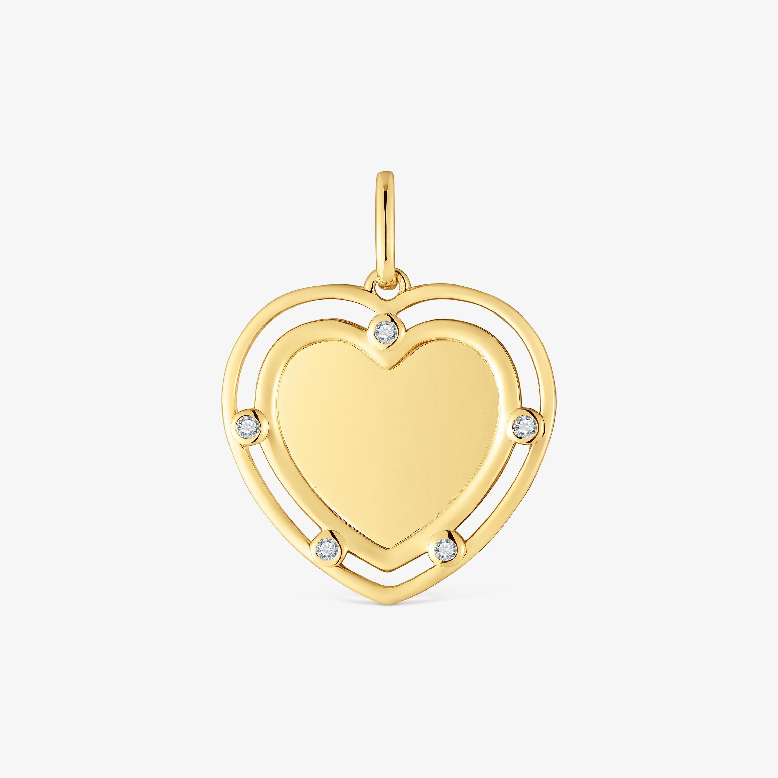 18K gold vermeil heart Pendant with topazes Medallions