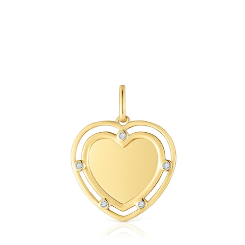 18kt gold plating over silver heart Pendant with topazes Medallions