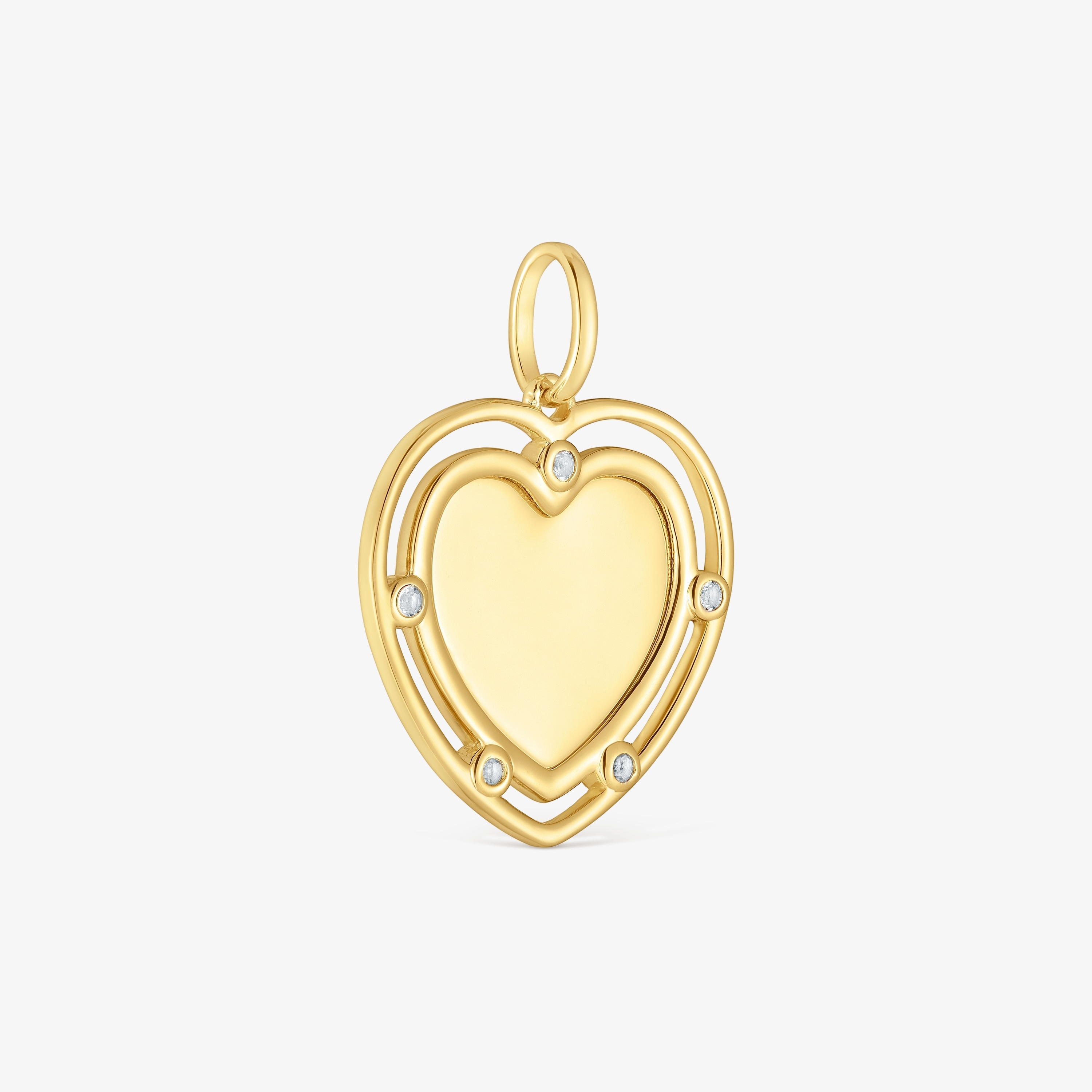 18K gold vermeil heart Pendant with topazes Medallions