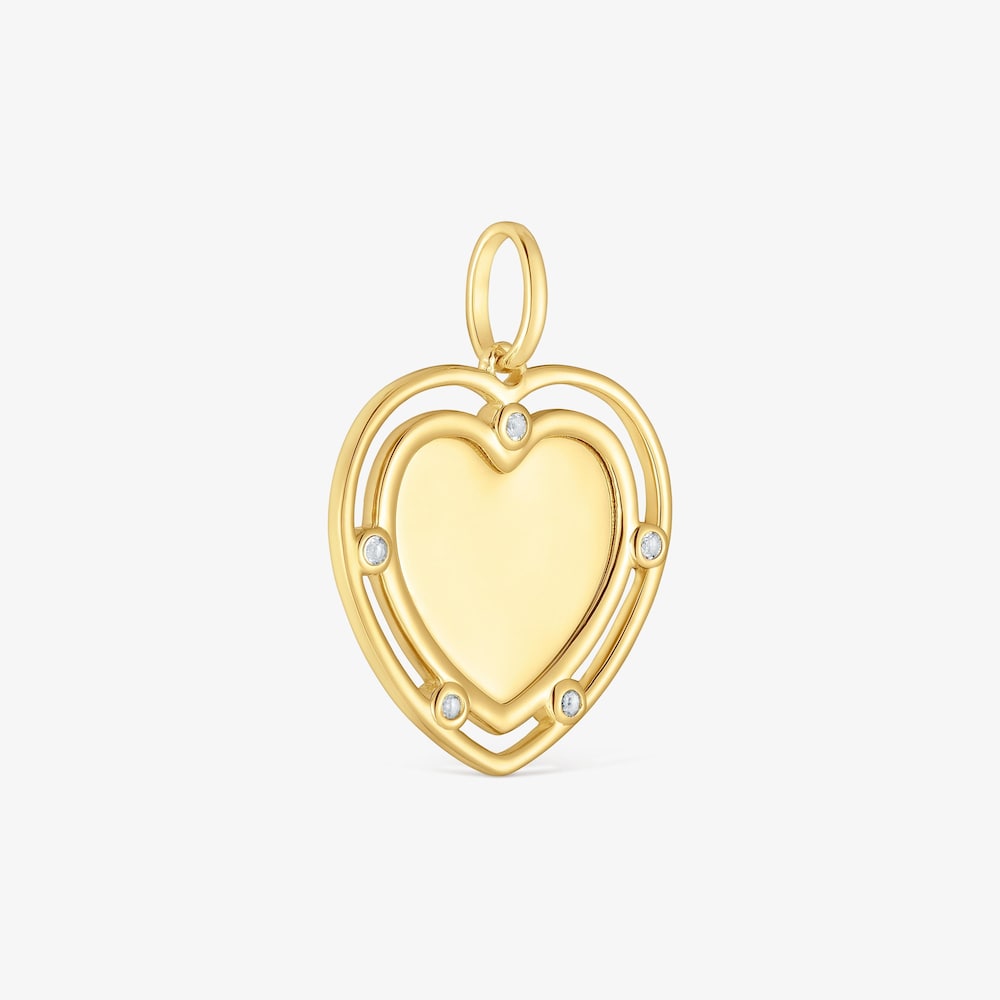 Wisiorek ze srebra pokrytego 18-karatowym złotem z motywem serca i topazami Medallions