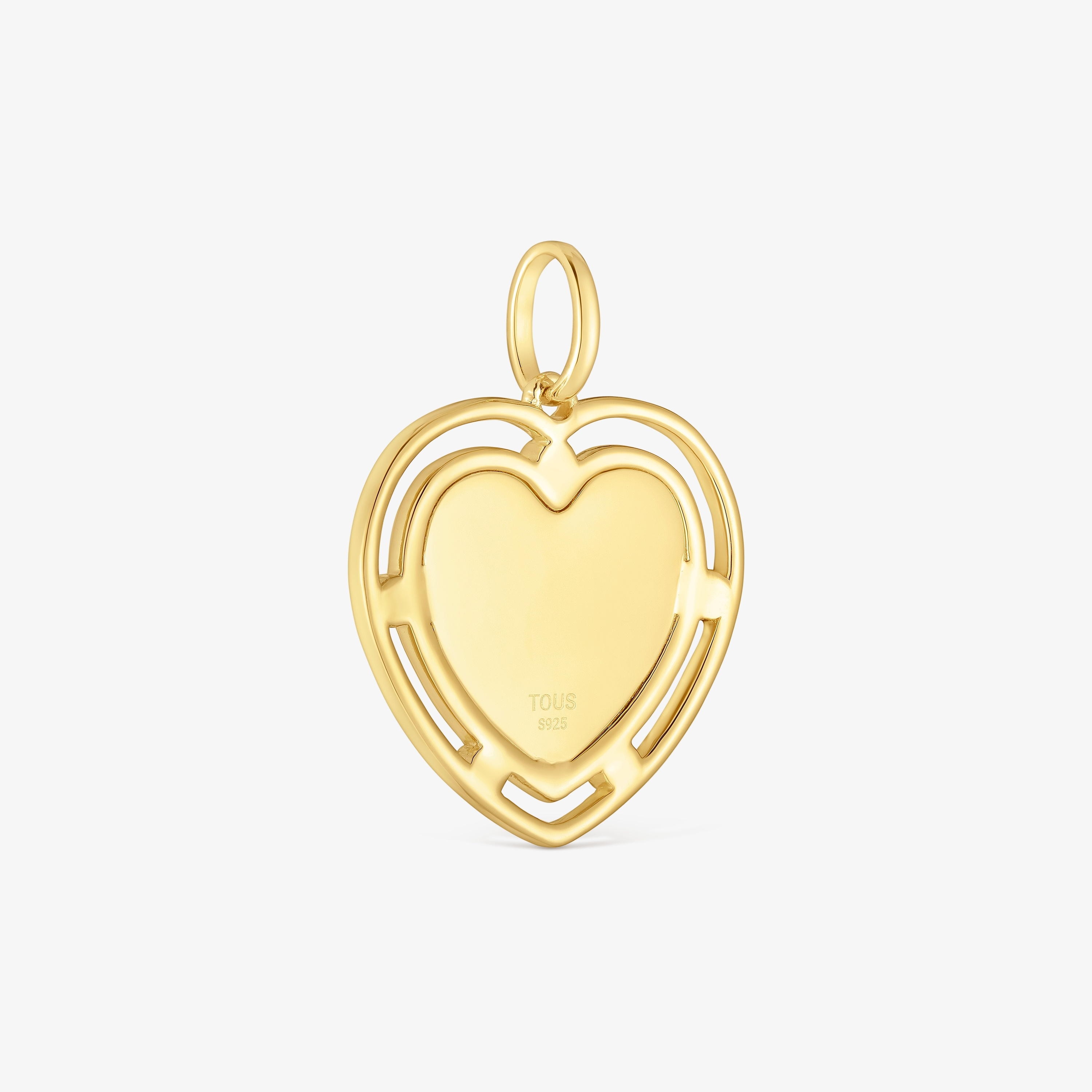 18K gold vermeil heart Pendant with topazes Medallions