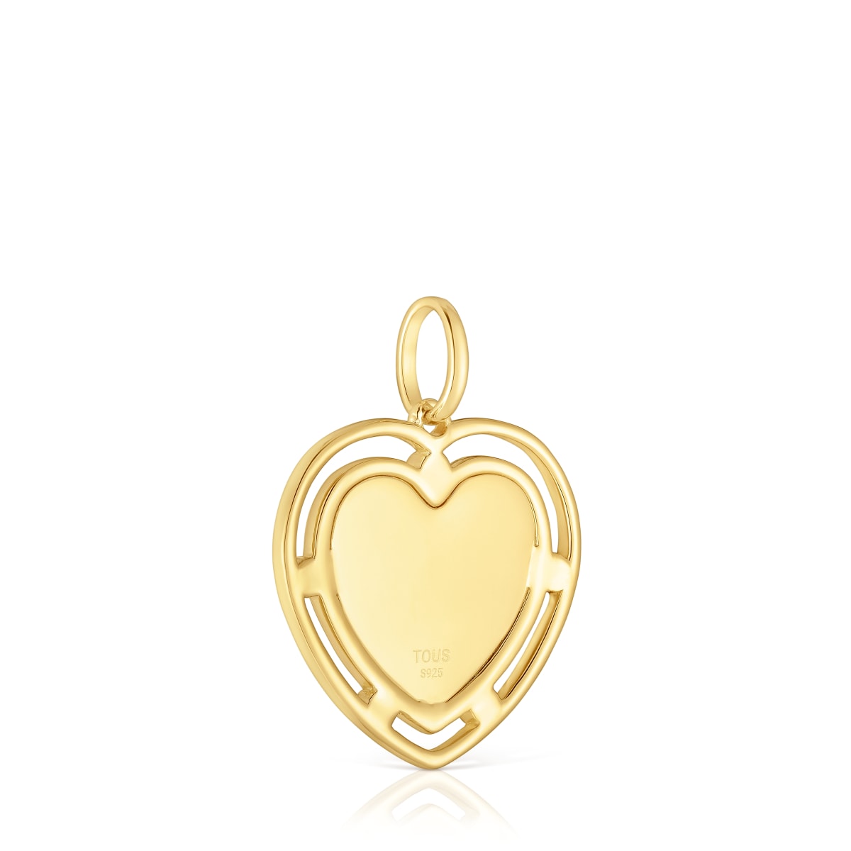 Colgante corazón con baño de oro 18 kt sobre plata y topacios Medallions