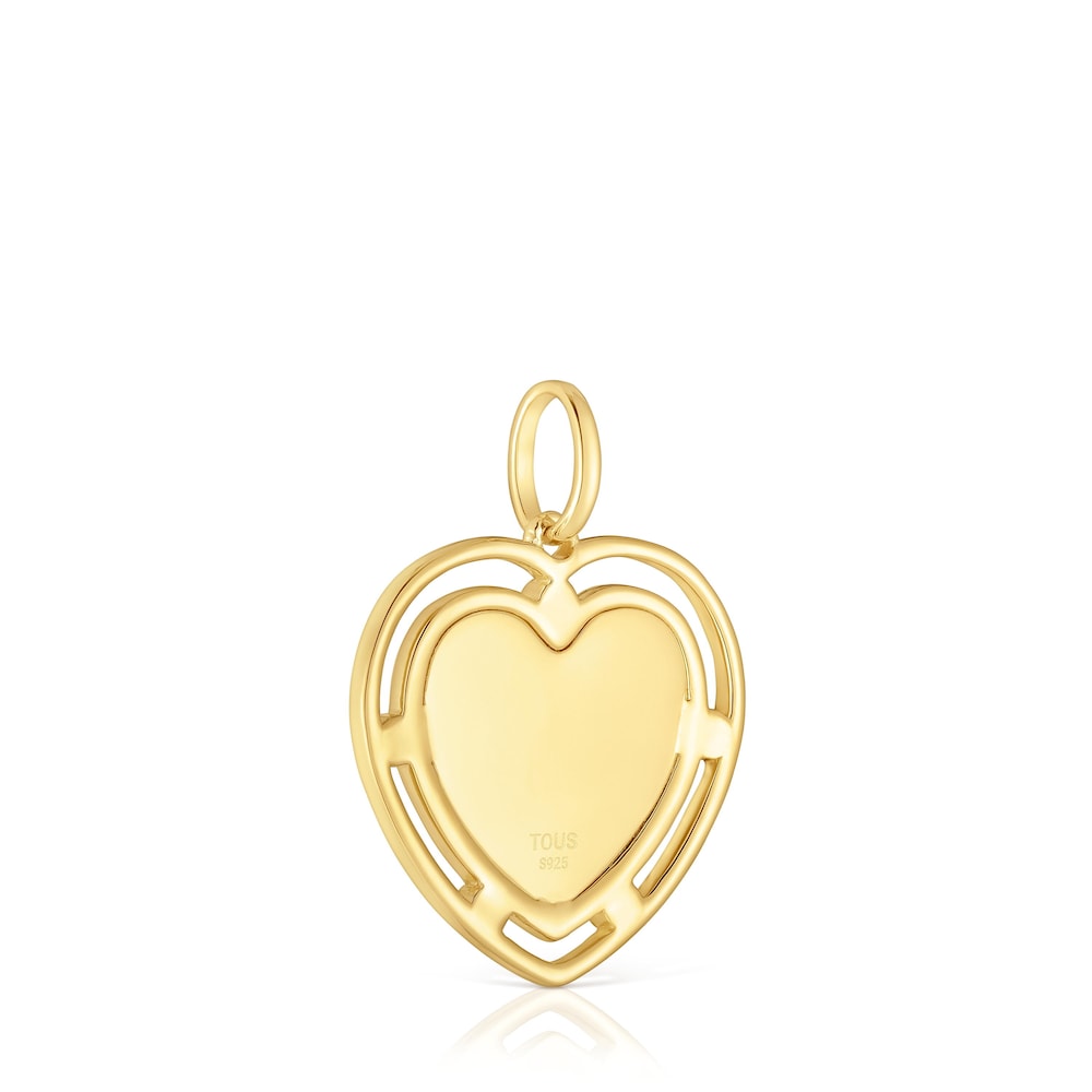 Colgante corazón con baño de oro 18 kt sobre plata y topacios Medallions Colgante corazón con baño de oro 18 kt sobre plata y topacios Medallions