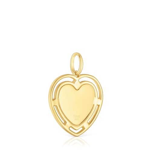 18kt gold plating over silver heart Pendant with topazes Medallions