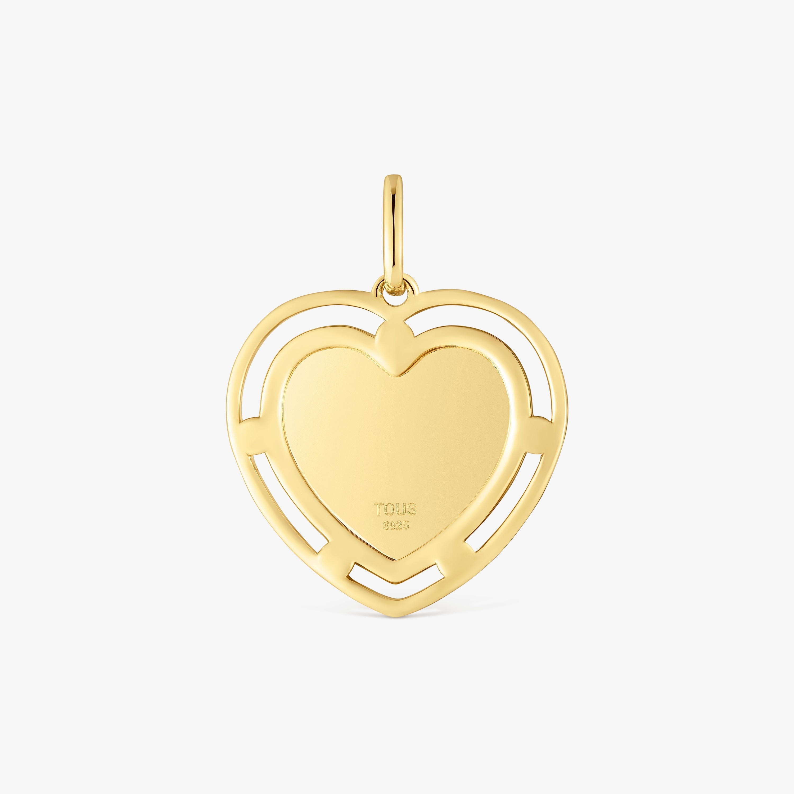 18K gold vermeil heart Pendant with topazes Medallions