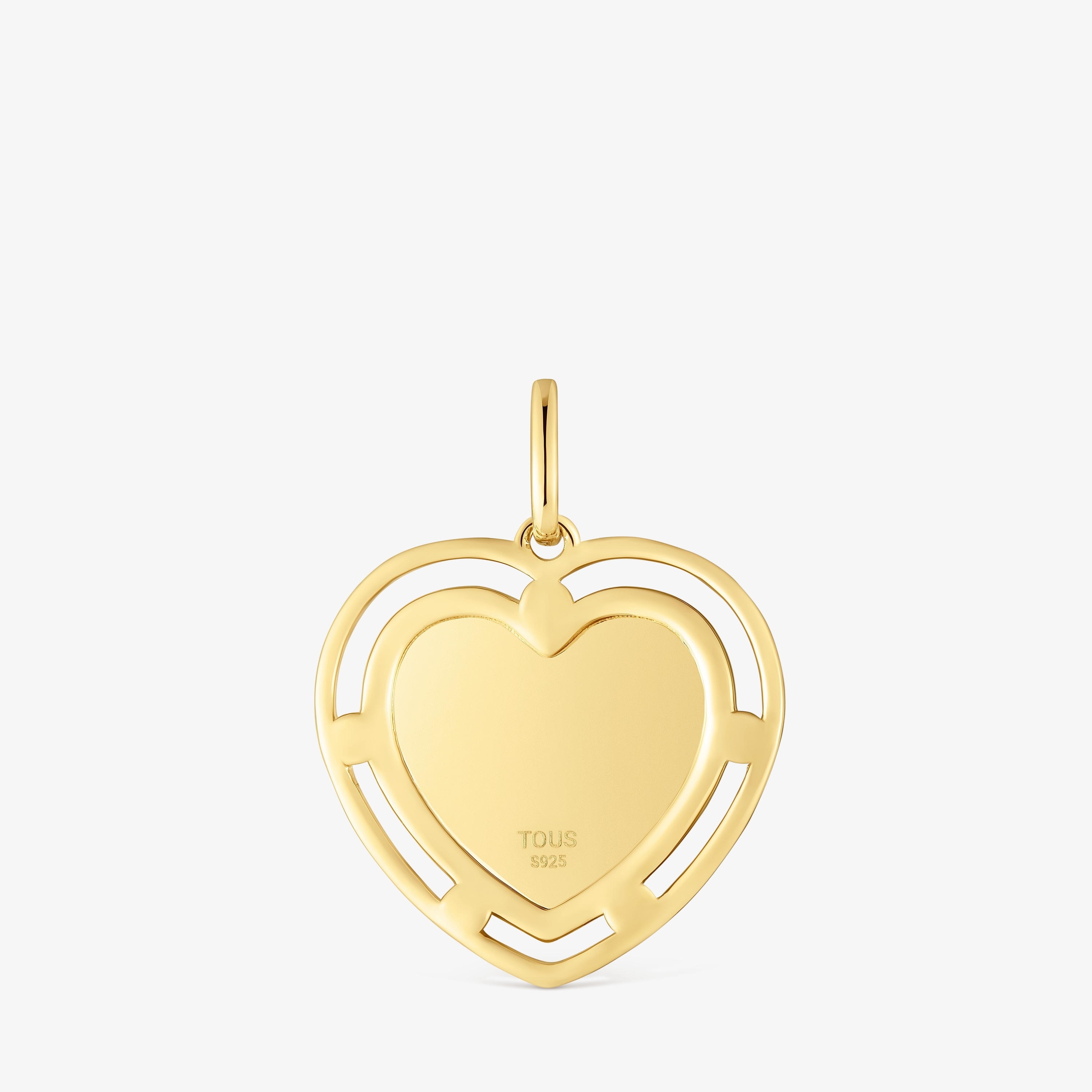 18K gold vermeil heart Pendant with topazes Medallions