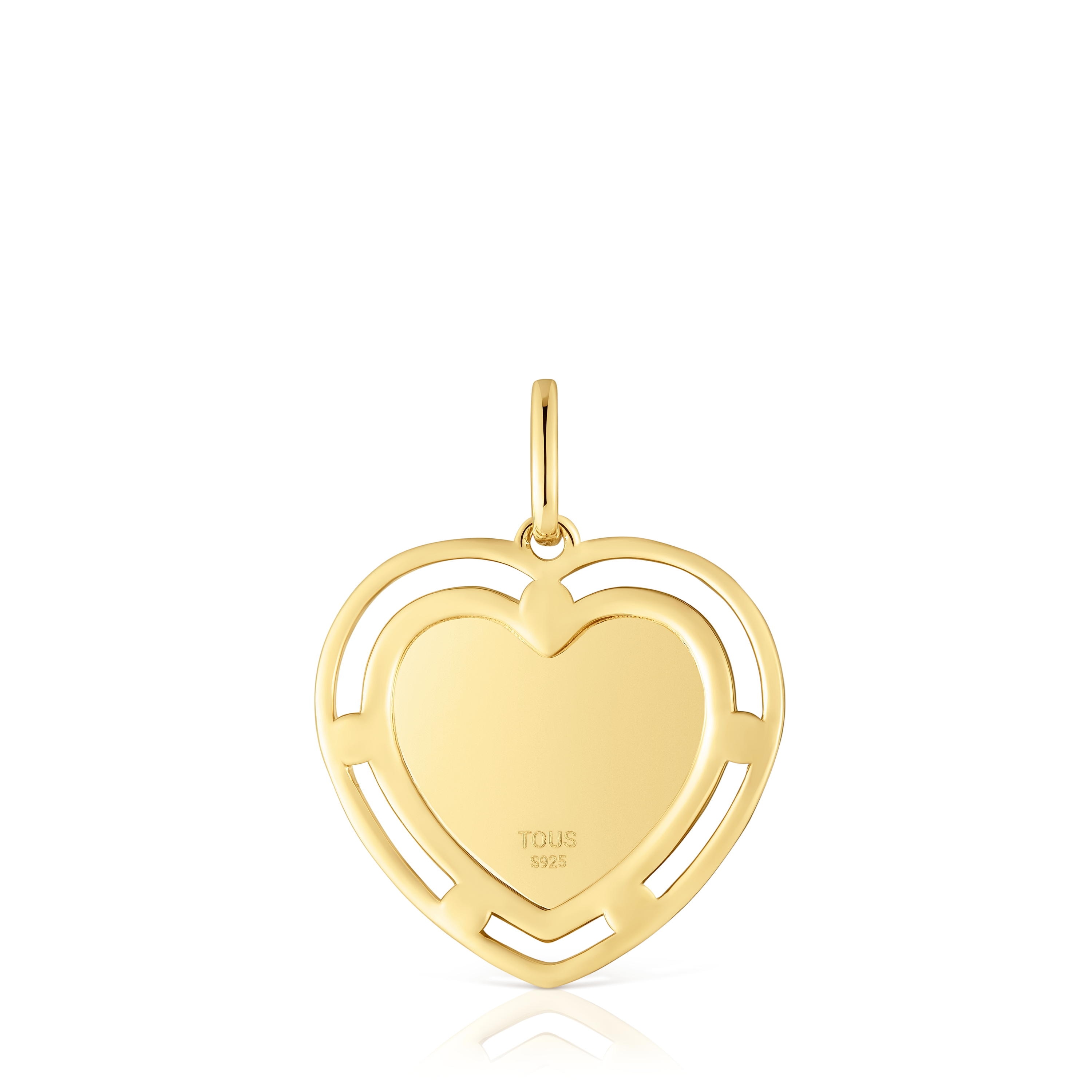 18kt gold plating over silver heart Pendant with topazes Medallions